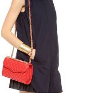 REBECCA MINKOFF quilted mini affair purse convertible bag Chain Strap watermelon